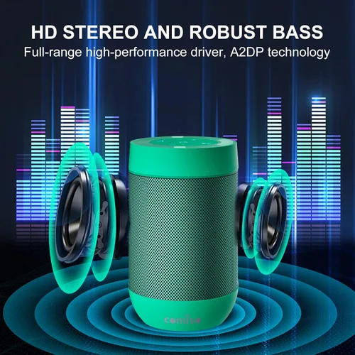 Miniatura 4 de comiso Altavoz Bluetooth portátil, pequeño altavoz de ducha con IPX5 impermeable, sonido HD 360° fuerte, emparejamiento estéreo inalámbrico, mini