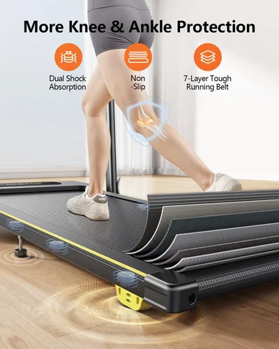 Miniatura 6 de Acezoe 3 en 1 Cinta de correr para debajo del escritorio con inclinación, tapete de caminadora con estación de trabajo de escritorio removible