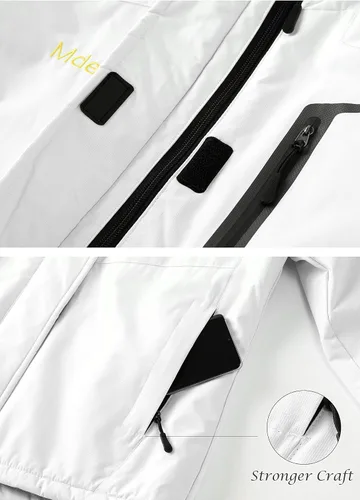 Miniatura 7 de Mden Chaqueta de esquí impermeable para mujer, resistente al viento, con aislamiento de forro polar