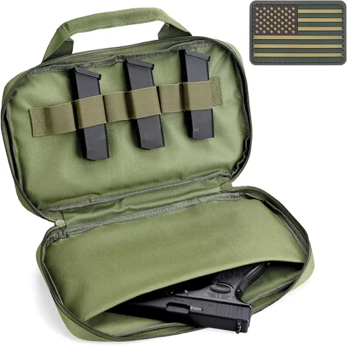 LIVANS Estuche para pistola táctica, funda acolchada para pistola doble, cartera para pistola de mano, fundas blandas, bolsas rectangulares para