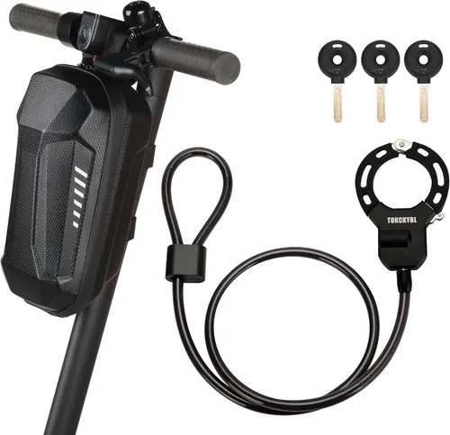 Miniatura 11 de Candado Pesado para Patinete - Candado de Cadena Antirrobo de 8mm con 3 Llaves, Candado de Seguridad Resistente a la Intemperie de 94cm