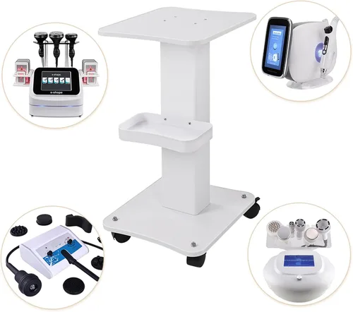 Miniatura 9 de Carrito de belleza con ruedas, carrito de aluminio de 3 niveles, peluquería, salón de spa, máquina de terapia al vacío, carga de 135 libras, 26.7 x