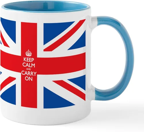 Miniatura 75 de CafePress Born American, British By Hea Taza de café de cerámica de 11 oz (11.0 fl oz)