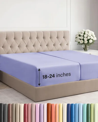 Miniatura 137 de Sábana bajera ajustable extra profunda tamaño completo – Sábana bajera individual de lujo para hotel únicamente – Se adapta fácilmente a colchones
