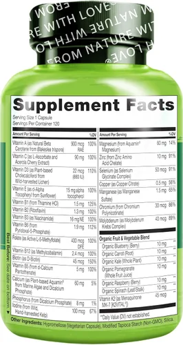 Miniatura 9 de NATURELO One Daily Multivitamínico para mujeres mayores de 50 años (sin hierro), apoyo para la menopausia para mujeres mayores de 50 años