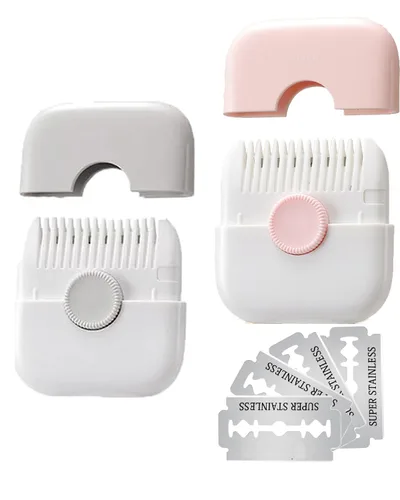 Miniatura 8 de Peine de corte de pelo 2 en 1, flequillo manual para niñas y mujeres, cortador de peine de doble cara (1 paquete, gris)