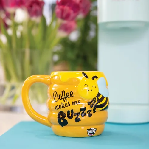 Miniatura 2 de BigMouth Inc Buzz-presso - Taza de café divertida en forma de panal - Lindas tazas para mujeres, hombres y niños - Regalos geniales para adultos
