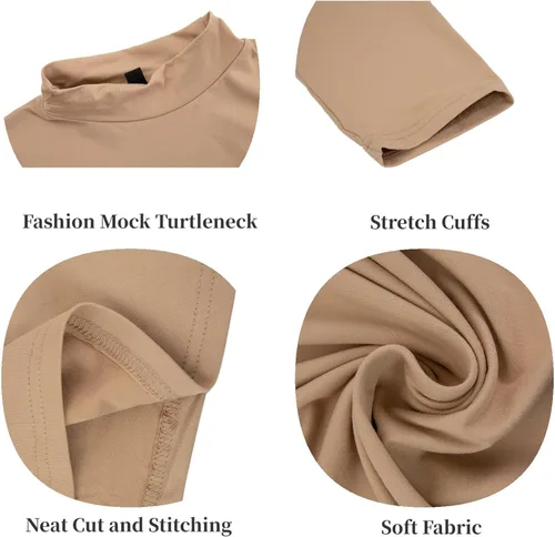 Miniatura 5 de Rela Bota Camisetas de moda para hombre, ropa interior térmica, camisetas de media manga corta de cuello alto, ajuste delgado, básicas