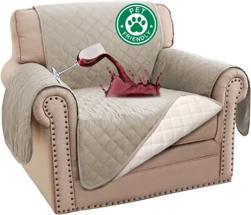 Miniatura 32 de Turquoize Funda 100% Impermeable para Sillón de Ala Fundas para Sillón de Ala con Brazos Protector de Silla Sofá Protector Triple Antideslizante