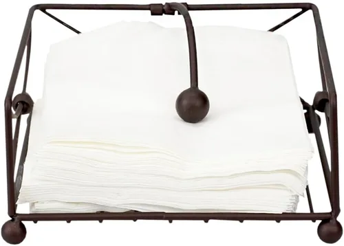 Miniatura 2 de Home Basics Arbor Collection - Servilletero rústico plano de acero con brazo giratorio pesado, dispensador de almacenamiento para encimera