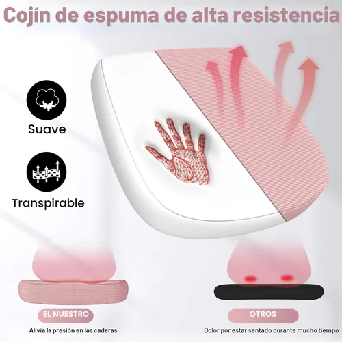 Miniatura 7 de naspaluro Silla de oficina ergonómica, silla para computadora con altura ajustable, brazos abatibles y soporte lumbar, silla de escritorio de malla