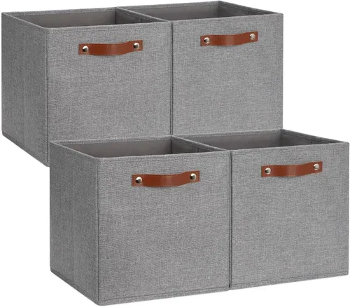 Miniatura 28 de DULLEMELO Cajas de almacenamiento para estantes, almacenamiento de armario, contenedores resistentes para organización del hogar para regalos