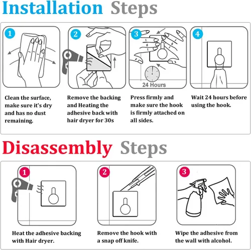 Miniatura 5 de Jekoo Ganchos adhesivos, ganchos para toallas, gancho de pared resistente para colgar con acero inoxidable SUS304 para ducha, baño, cocina, oficina