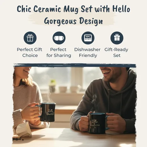 Miniatura 4 de Blue Sky Ceramic Juego de 3 tazas Hello Gorgeous de 17oz