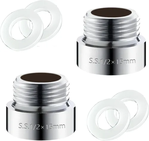Miniatura 9 de 2 unids 0.787 in extensión de brazo de ducha, acoplador de brazo de ducha, brazo de extensión de cabezal de ducha de acero inoxidable de mano
