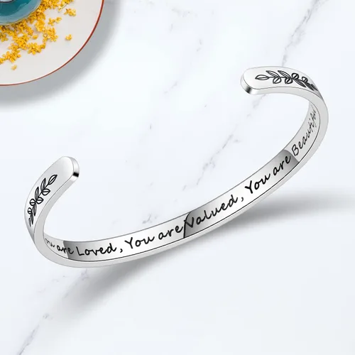 Miniatura 3 de TONY & SANDY - Brazaletes motivacionales para mujeres, adolescentes o niñas, regalos de cumpleaños personalizados para mamá, hija, hermana o amigas