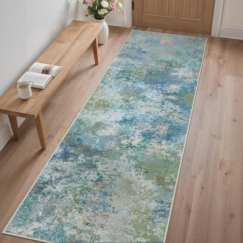 Miniatura 107 de GENIMO Alfombra antideslizante de 2 x 6 pies, lavable para pasillos de cocina, alfombras de cocina modernas abstractas, alfombra ligera de pelo bajo