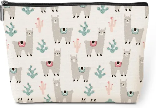 Linda bolsa de maquillaje de llamas, regalos de llama de alpaca, decoración divertida de llama para amantes de las llamas, regalos de cumpleaños