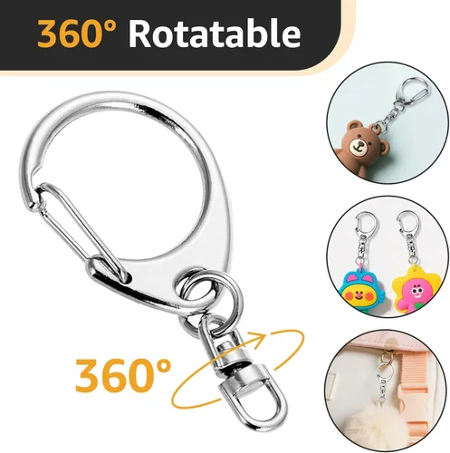 Miniatura 3 de Roctee 50 llaves de cierre de langosta, clip para llavero, cierres giratorios, gancho a presión, llavero para manualidades, cierre de pinza