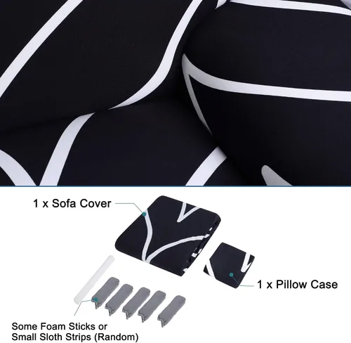 Miniatura 6 de uxcell Funda elástica para sofá de dos plazas, funda de sofá biplaza para sala de estar, muebles universales con una funda de almohada