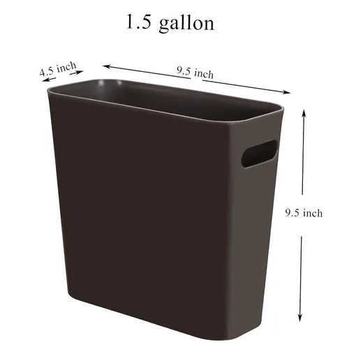 Miniatura 2 de Youngever Cubo de basura delgado de 1.5 galones, contenedor de basura de plástico, pequeño con asas para oficina en casa, sala de estar, sala