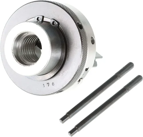 Miniatura 5 de findmall Portabrocas de torno de carpintería de 3-1/4 pulgadas con bolígrafo dedicado grande en blanco con 1 x 8TPI pre-roscado