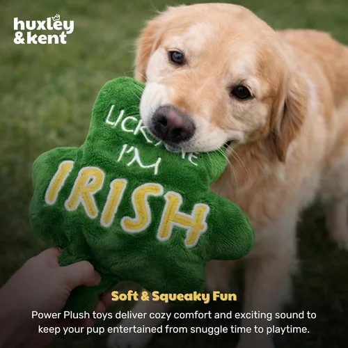 Miniatura 7 de Huxley & Kent Divertido juguete para perros con chirriante – Juguetes chirriantes de felpa del día de San Patricio para perros pequeños, medianos