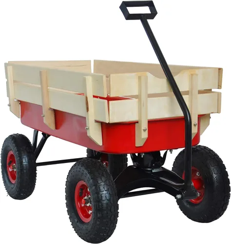 Miniatura 6 de ZeHuoGe Carro deportivo para exteriores todo terreno con paneles laterales de madera extraíbles, neumáticos de aire, panel de pie grande, cama