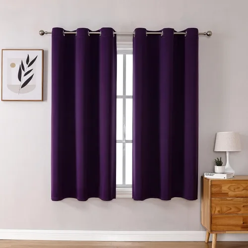 Miniatura 150 de ChrisDowa - Cortinas de cenefa pequeñas para cocina, cortinas cortas con ojales y aislamiento térmico para oscurecer la sala y habitación