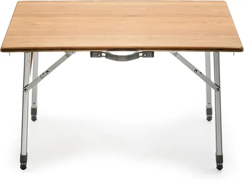 Miniatura 9 de Camco Mesa plegable Cuenta con parte superior de bambú natural y patas de aluminio plegables para almacenamiento y organización de caravanas