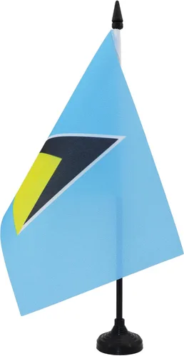 Miniatura 90 de Bandera de mesa de Anguila de 4 x 6 pulgadas, bandera de escritorio británica de Anguila, 5.9 x 3.9 in, palo y base de plástico negro AZ FLAG
