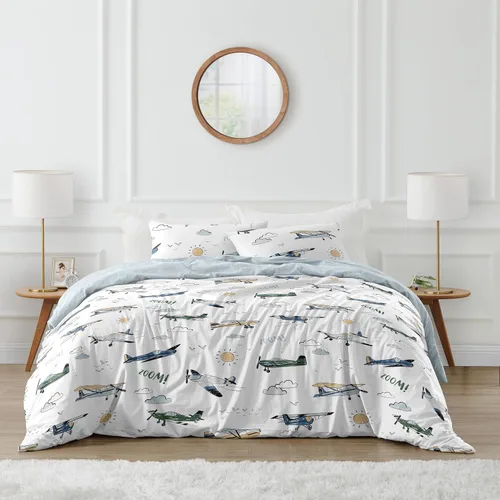 Miniatura 9 de Sweet Jojo Designs Anchors Away - Juego de ropa de cama de 3 piezas para niños, color azul marino y blanco, tamaño matrimonial/queen