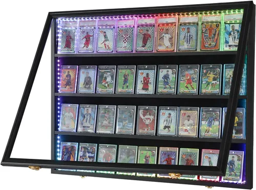 Miniatura 13 de Estuche de exhibición de tarjetas deportivas con 35 grados: marco de exhibición de tarjetas de béisbol con protección UV, vista transparente