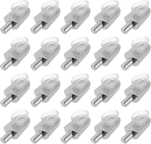 METALLIXITY Pinzas de soporte para estante (para 0.354 in de grosor), 20 unidades, clips de vidrio ajustables de aleación de zinc, soporte de