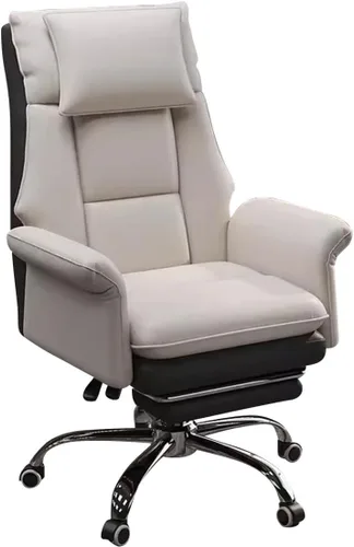 Miniatura 15 de Silla de oficina ejecutiva, silla de oficina grande y alta, silla ergonómica de cuero, sillas de escritorio para oficina en casa, sillas de negro