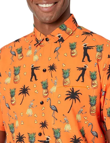 Miniatura 5 de Funny Guy Mugs Men's Hawaiian Print Button Down Short Sleeve Shirt