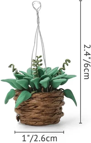 Miniatura 4 de Odoria 1/12 Plantas colgantes en miniatura, mini planta en maceta, accesorios de decoración de casa de muñecas, accesorio para casa de muñecas