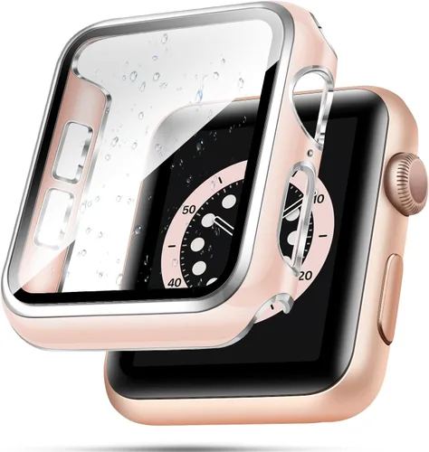 Miniatura 11 de top4cus Carcasa de 38mm compatible con Apple Watch, con protector de pantalla de vidrio templado incorporado, cubierta de PC para iWatch Series