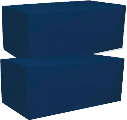 Miniatura 6 de Paquete de 2 manteles rectangulares ajustables de poliéster de 8 pies de largo x 30 pulgadas de ancho x 30 pulgadas de alto, para banquete de boda