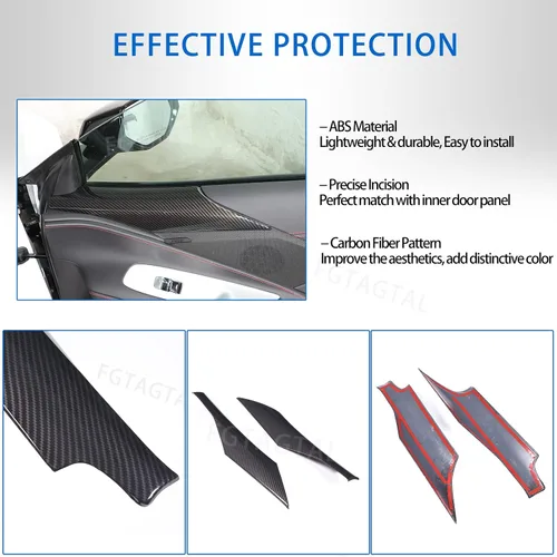 Miniatura 4 de Cubierta de panel inferior de pilar para puerta interior compatible con Chevrolet Corvette C8 2020-2025, borde de cubierta de reposabrazos de panel