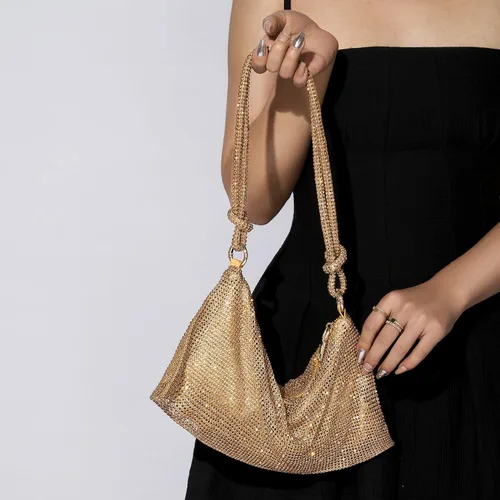 Miniatura 3 de SWEETV Sparkly Rhinestone Purse for Women Silver Clutch Purse Small Glitter Handbags for Weddings, Prom,and Parties