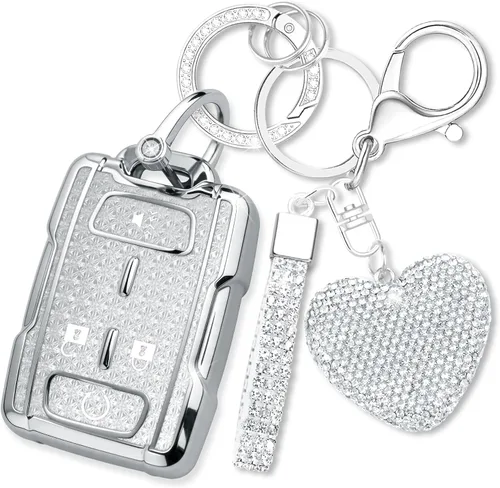 Miniatura 9 de Funda para llavero con llavero de diamante, compatible con Chevy Chevrolet 2014-2021 GMC Sierra Canyon Yukon Suburban Tahoe Silverado Colorado