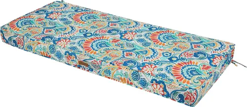 Miniatura 10 de Magpie Fabrics Cojín de banco para exteriores de 48 x 18 pulgadas, con asa y lazos para jardín, patio, porche, sofá, columpio (marrón)