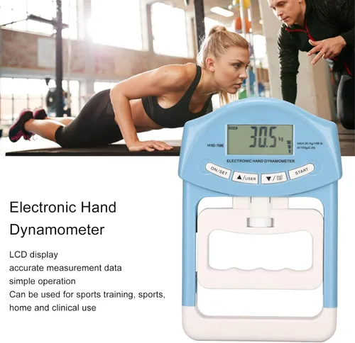 Miniatura 4 de Pilipane Entrenador de fuerza de agarre dinamómetro de mano, dinamómetro de mano digital, pantalla LCD, probador electrónico de fuerza de agarre