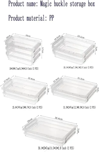 Miniatura 2 de ELETINA Contenedores de almacenamiento de plástico con tapas de pestillo, estuche portátil para proyectos, caja de archivos transparente