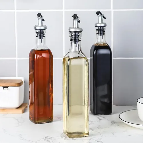 Miniatura 6 de Tebery Paquete de 12 boquillas de aceite de oliva para verter botellas de vino con 4 cepillos de limpieza, tapón dispensador de botellas de aceite