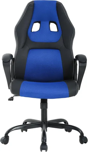 Miniatura 10 de PayLessHere Silla ergonómica de oficina para videojuegos, silla de computadora con soporte lumbar, silla ejecutiva ergonómica de piel sintética Negro