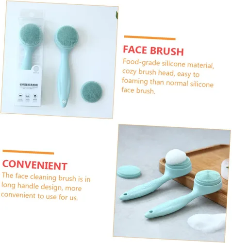 Miniatura 8 de EXCEART 1 Unidades Cepillo de limpieza facial Cepillo exfoliante manual Cepillo facial de repuesto de silicona Cepillo facial Cepillo de lavado