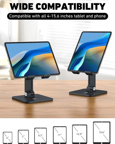 Miniatura 2 de OCYCLONE Soporte para iPad para escritorio, ajustable, plegable, para tableta, accesorios de iPad, soporte de exhibición, accesorios de oficina