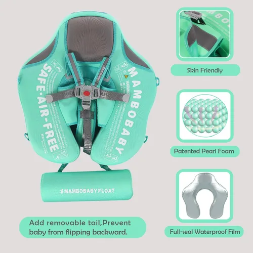 Miniatura 2 de Mambobaby - Flotador de natación para bebé con dosel, flotador sólido no inflable para bebé, toldo extraíble UPF 50+, material de tela suave